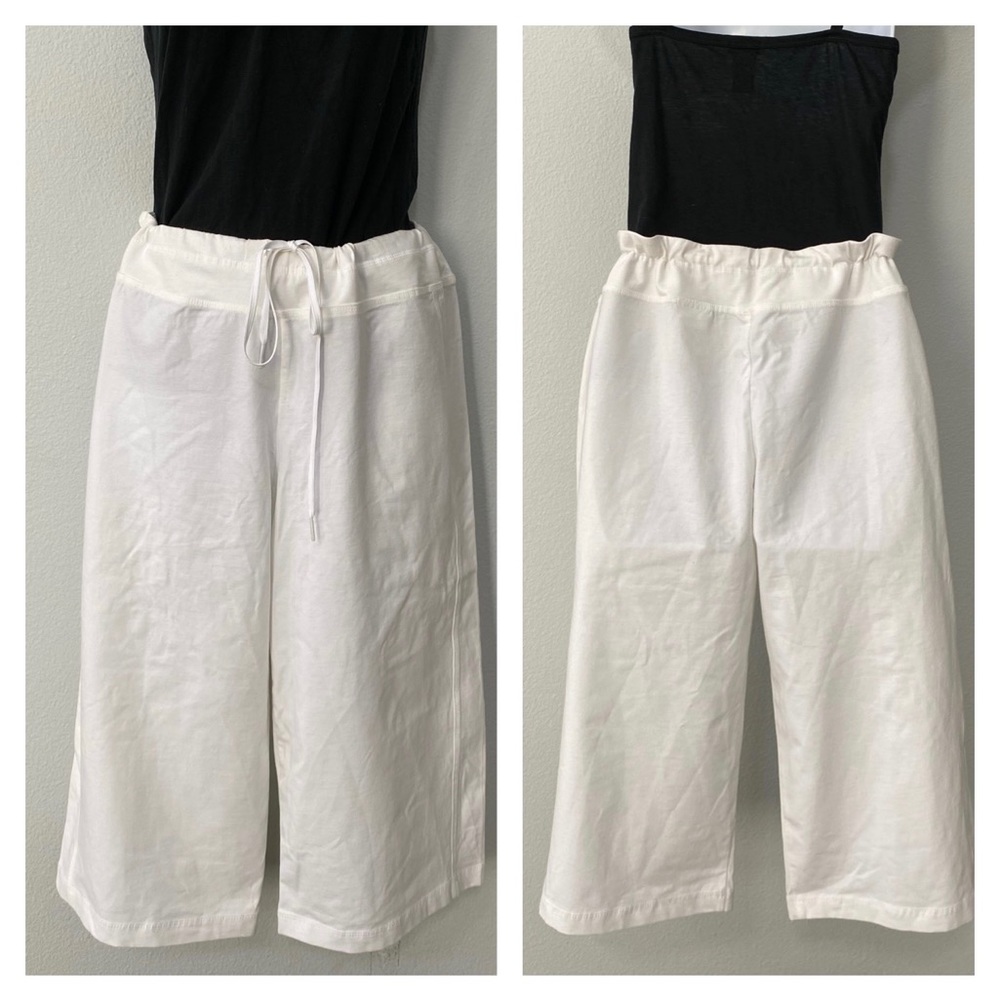 womens DANSKIN white stretch knit pedal pusher workout pants XL
